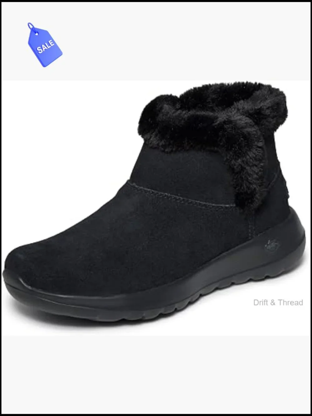 Women's Ankle Boots Faux Fur Trim Pull On Comfort Chukka